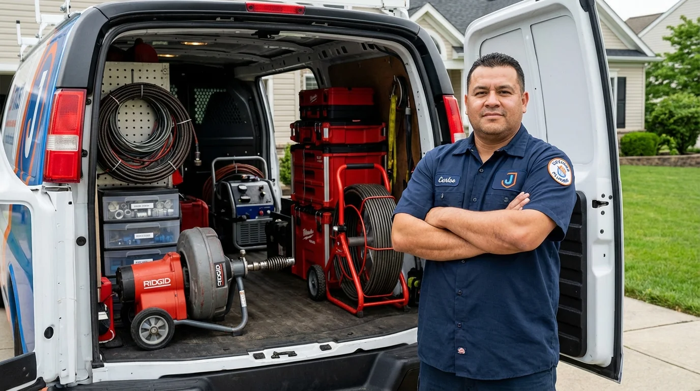 Professional drain cleaning equipment and Johns Plumbing LLC plumber in King Cove