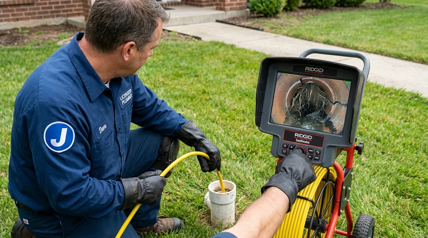 Sewer camera inspection being performed by Johns Plumbing LLC in King Cove