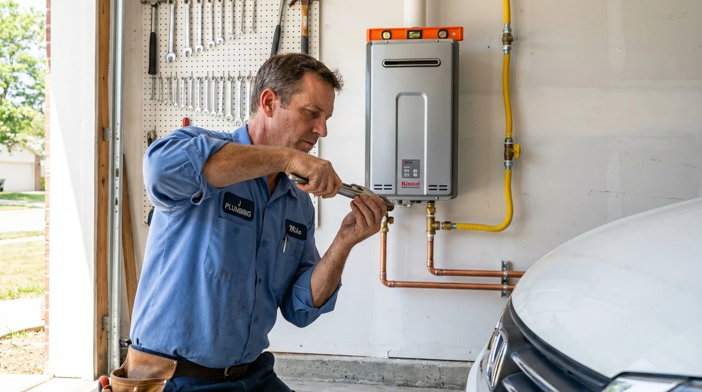 Tankless water heater installation by a Johns Plumbing LLC plumber in King Cove